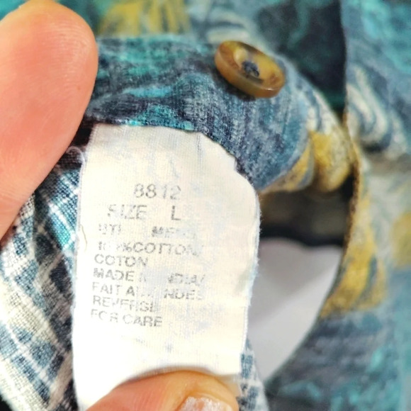 CLEARANCE Woolrich Shirt Button Down Tropical Print 100% Cotton Hawaiian - Picture 10 of 10